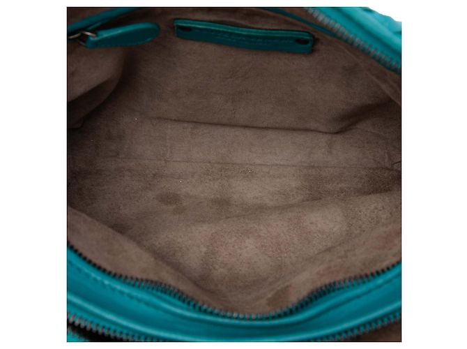 Bottega Veneta Mini Borsa a Tracolla Double Zip Nodini in Nappa Intrecciato Blu - vista 4
