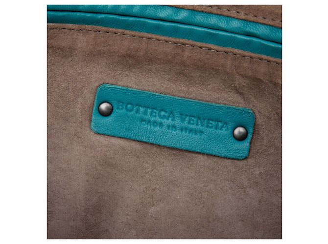 Bottega Veneta Mini Borsa a Tracolla Double Zip Nodini in Nappa Intrecciato Blu - vista 5