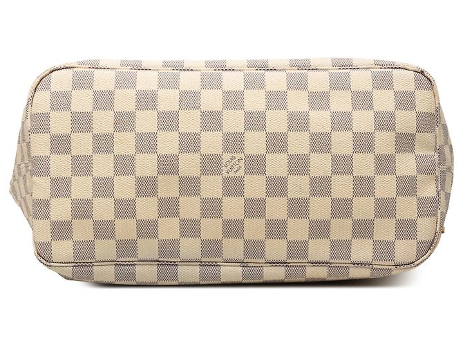 Louis Vuitton White Damier Azur Neverfull MM Weiß - Ansicht 3