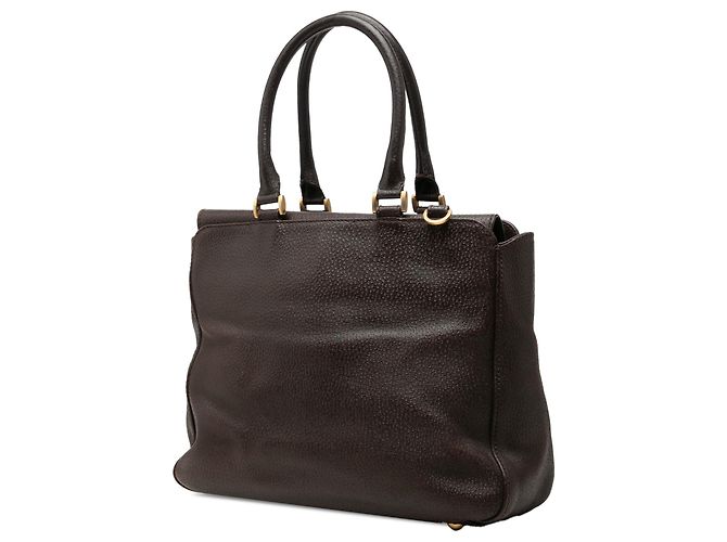 Borsa Satchel Fendi Classico No 3 in pelle martellata marrone Marrone scuro - vista 2