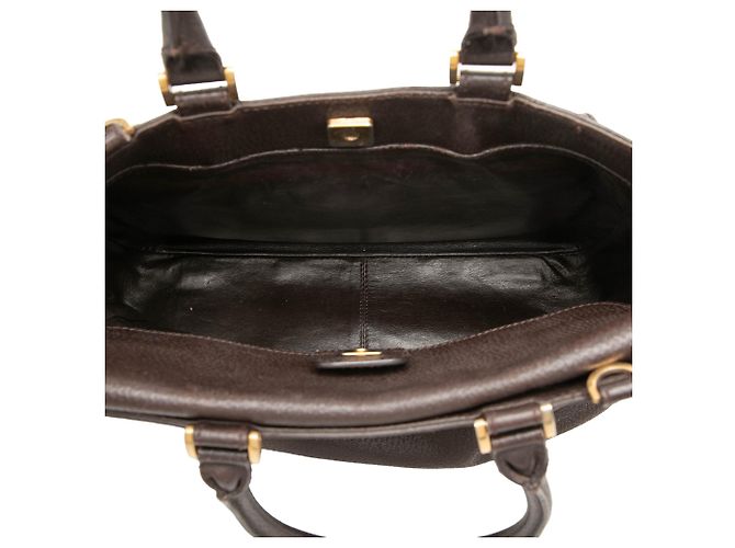 Borsa Satchel Fendi Classico No 3 in pelle martellata marrone Marrone scuro - vista 4