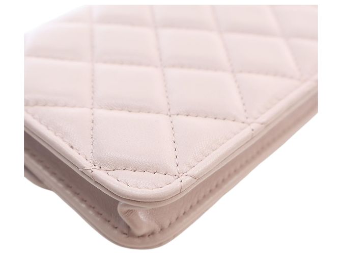 Chanel Mini Clutch On Chain Pearl Crush in pelle di agnello rosa - vista 10