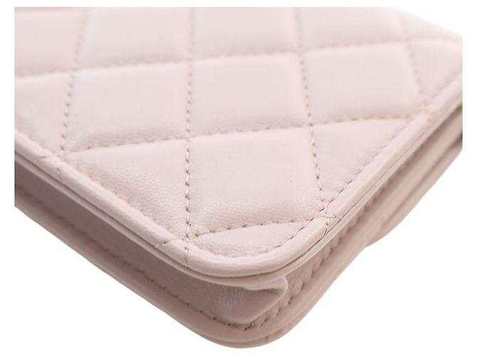 Chanel Mini Clutch On Chain Pearl Crush in pelle di agnello rosa - vista 11