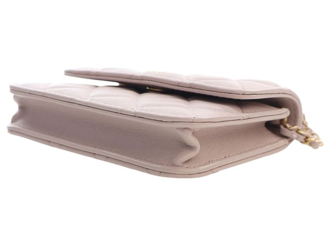 Chanel Mini Clutch On Chain Pearl Crush in pelle di agnello rosa - vista 13
