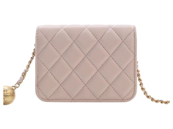 Chanel Mini Clutch On Chain Pearl Crush in pelle di agnello rosa - vista 2
