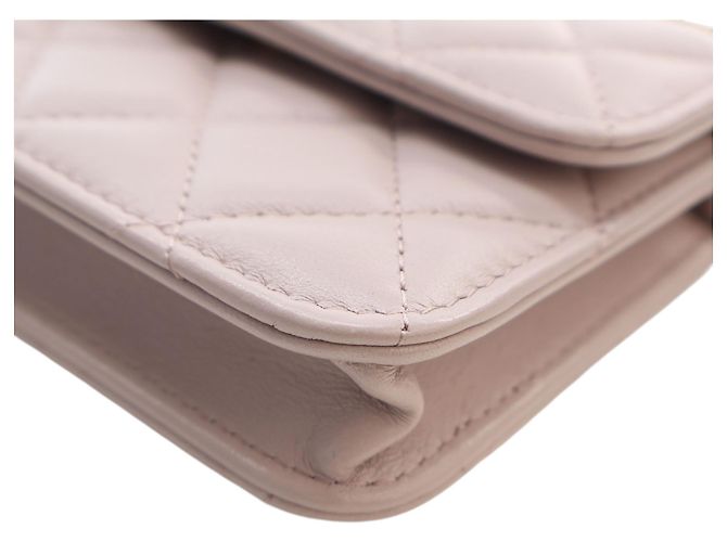 Chanel Mini Clutch On Chain Pearl Crush in pelle di agnello rosa - vista 9
