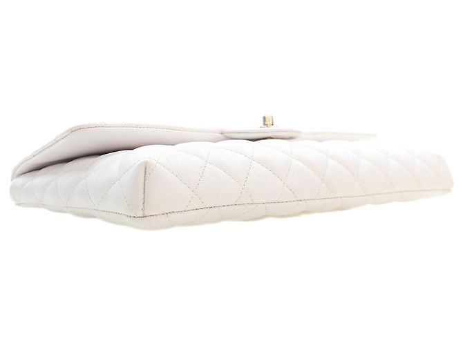 Chanel White CC Quilted Caviar Flap Clutch Weiß - Ansicht 5
