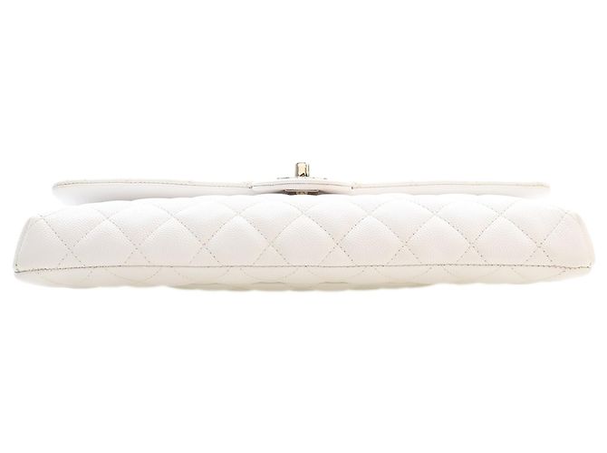 Chanel White CC Quilted Caviar Flap Clutch Weiß - Ansicht 7
