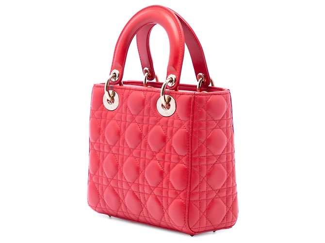 Autre Marque Dior Red Small Lambskin Cannage My ABCDior Lady Dior Rosso - vista 2