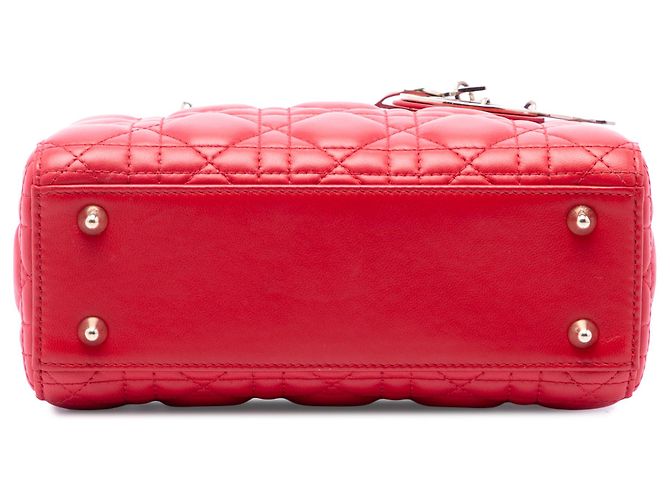 Autre Marque Dior Red Small Lambskin Cannage My ABCDior Lady Dior Rosso - vista 3