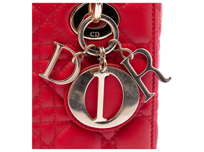 Autre Marque Dior Red Small Lambskin Cannage My ABCDior Lady Dior Rosso - vista 5
