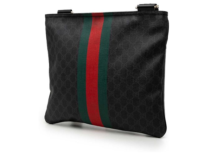 Borsa a tracolla Gucci Gray GG Supreme Web Marrone Grigio antracite - vista 2