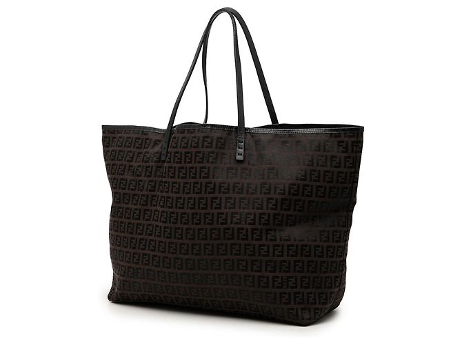 Fendi Medium Zucchino Canvas Roll Tote in Braun Dunkelbraun - Ansicht 2