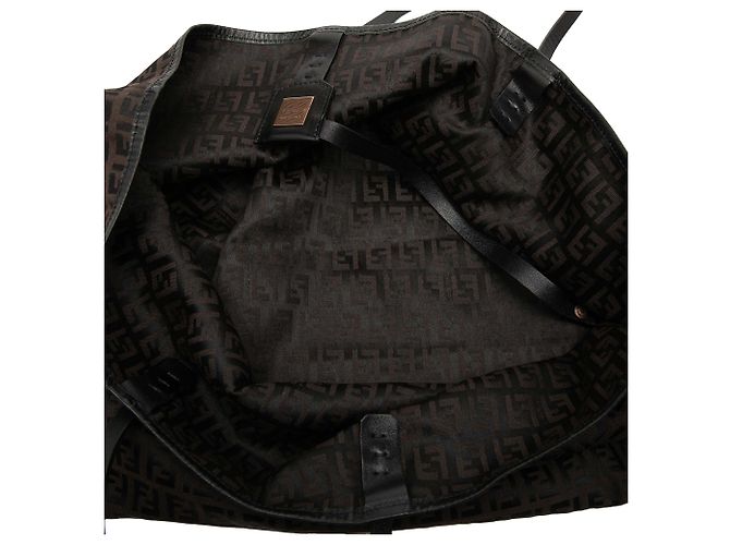 Fendi Medium Zucchino Canvas Roll Tote in Braun Dunkelbraun - Ansicht 4