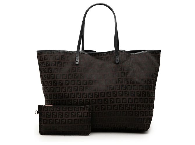 Fendi Medium Zucchino Canvas Roll Tote in Braun Dunkelbraun - Ansicht 7