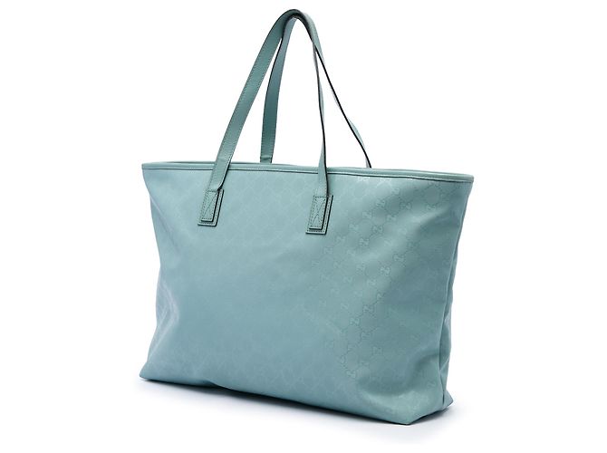 Gucci Blaue Große GG Print Tote Hellblau - Ansicht 2