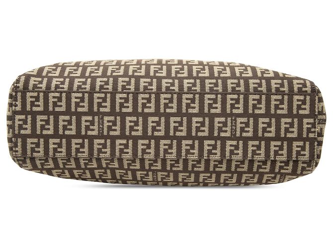 Fendi Small Zucchino Canvas Tote Braun Dunkelbraun - Ansicht 3