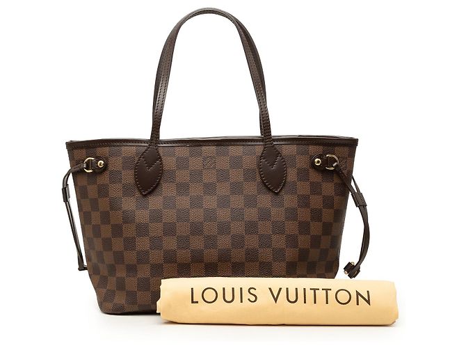 Louis Vuitton Brown Damier Ebene Neverfull PM Marrone - vista 10
