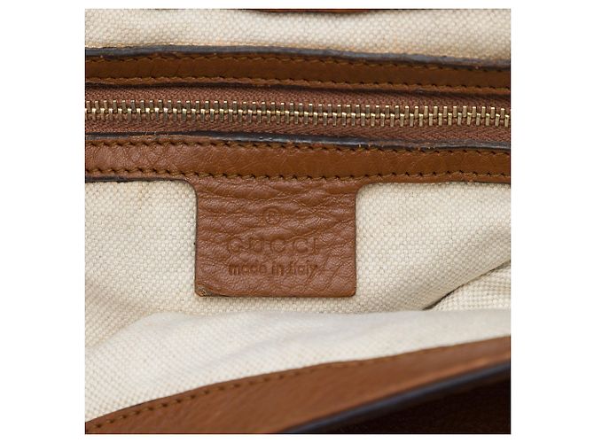 Borsa Satchel Bella con patta in vitello marrone Gucci Marrone scuro - vista 5