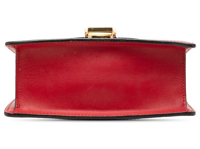 Borsa Gucci Red Mini Calfskin Web Sylvie Chain Satchel Rosso - vista 3