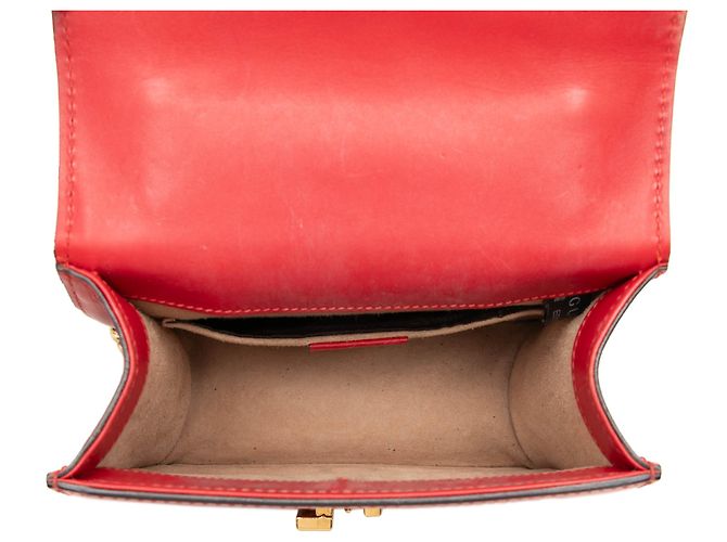 Borsa Gucci Red Mini Calfskin Web Sylvie Chain Satchel Rosso - vista 4