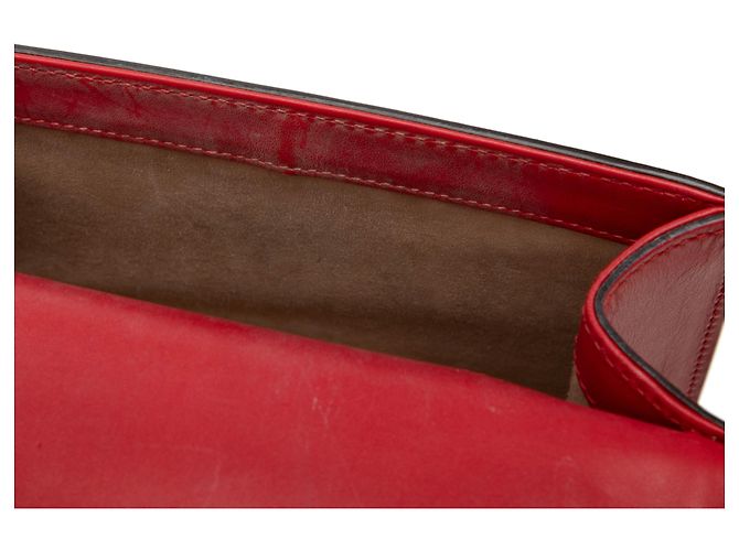 Borsa Gucci Red Mini Calfskin Web Sylvie Chain Satchel Rosso - vista 6