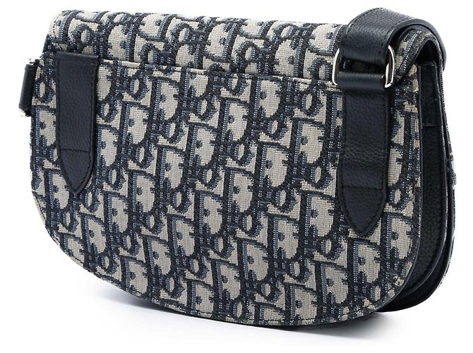 Autre Marque Dior Saddle Messenger Bag aus blauer Oblique Canvas Marineblau - Ansicht 2