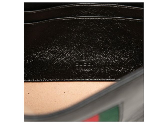 Gucci Mini Borsa a Tracolla Rajah Web Chain in Pelle di Vitello Nera Nero - vista 5
