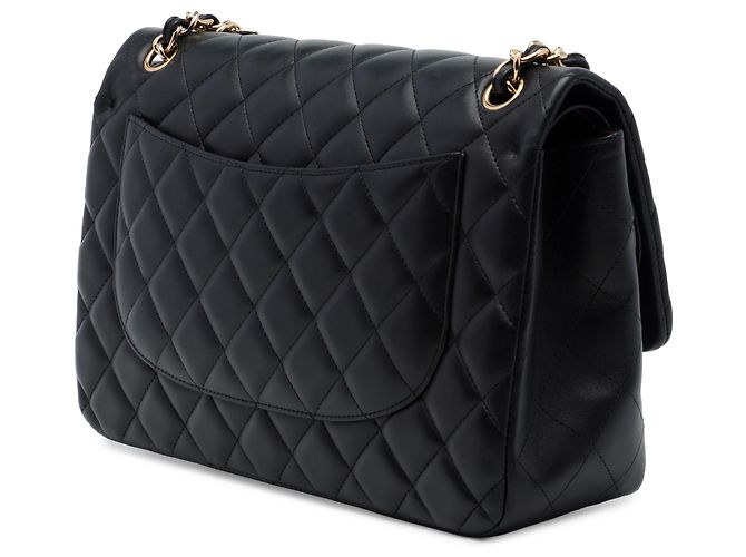 Chanel Black Jumbo Classic Lambskin Double Flap Negro - vista 2