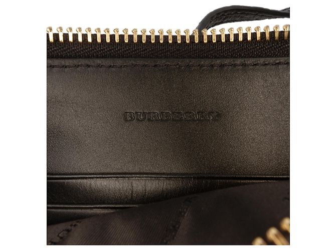 Burberry Black Small Grain Check Embossed Leather Chichester Crossbody Nero - vista 5