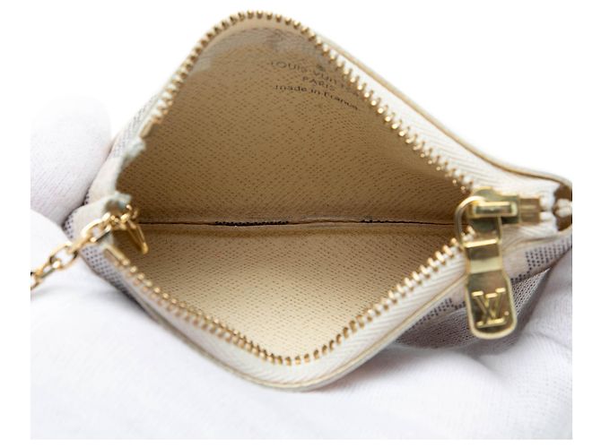 Louis Vuitton White Damier Azur Pochette Cles Bianco - vista 4