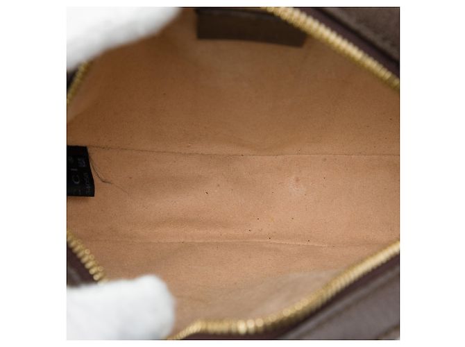 Gucci Mini Borsa a Tracolla Rotonda Ophidia Web in GG Supreme Beige - vista 4
