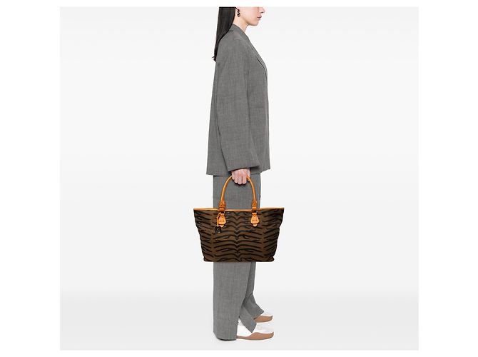 Fendi Shopper aus Canvas mit braunem Zebra-Print - Ansicht 6