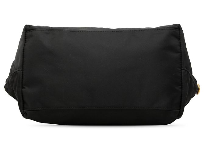 Prada Black Tessuto Canapa Logo Satchel Schwarz - Ansicht 3