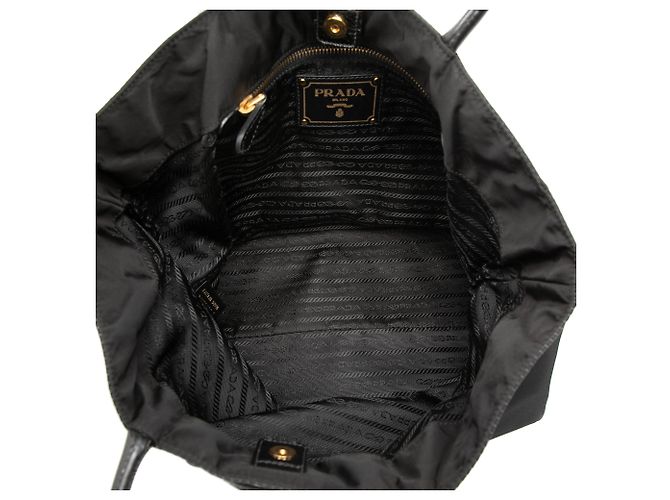 Prada Black Tessuto Canapa Logo Satchel Schwarz - Ansicht 4