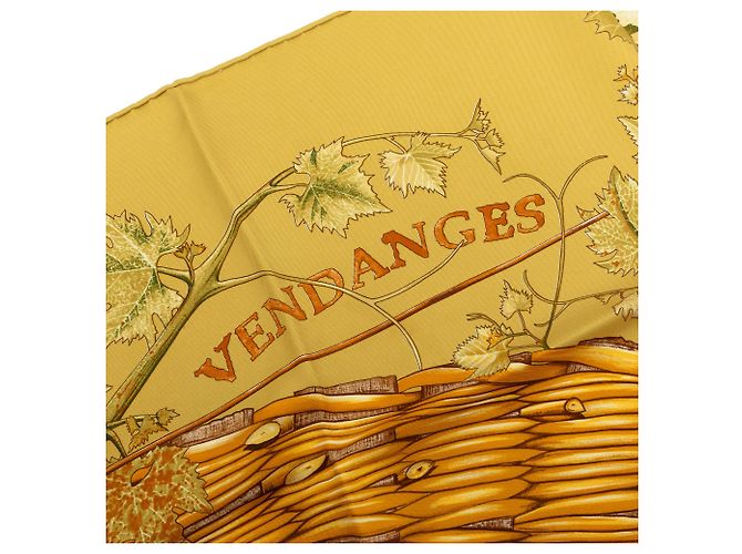 Foulard di seta Hermès Gold Vendanges 90 D'oro - vista 3