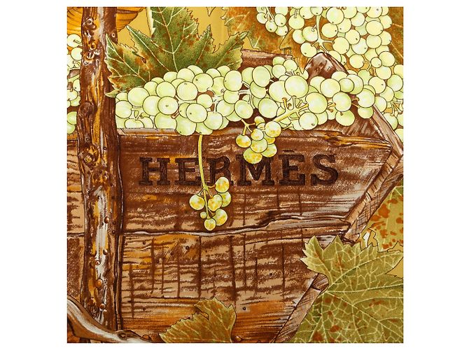 Foulard di seta Hermès Gold Vendanges 90 D'oro - vista 5