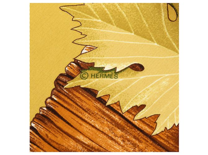 Foulard di seta Hermès Gold Vendanges 90 D'oro - vista 6