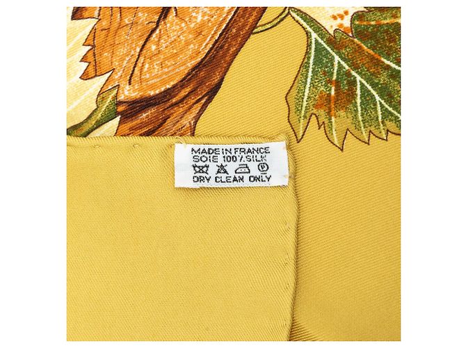 Foulard di seta Hermès Gold Vendanges 90 D'oro - vista 7