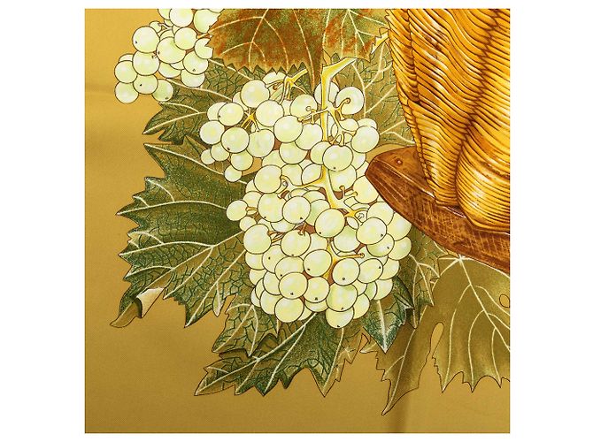 Foulard di seta Hermès Gold Vendanges 90 D'oro - vista 8