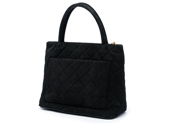 Chanel Medallion Tote aus schwarzem Wildleder - Ansicht 2