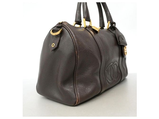 Borsa Boston Chanel in vitello grana Marrone - vista 2
