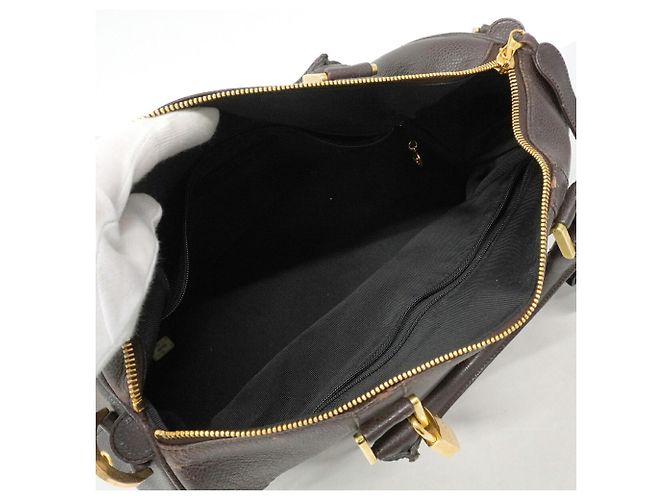 Borsa Boston Chanel in vitello grana Marrone - vista 4