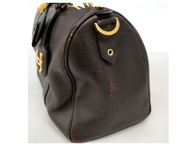 Borsa Boston Chanel in vitello grana Marrone - vista 8
