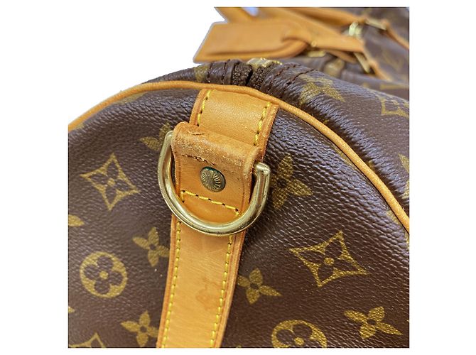 Louis Vuitton Brown Boston Monogram Keepall Bandoulière 60 Marrone - vista 7