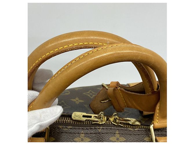 Louis Vuitton Brown Boston Monogram Keepall Bandoulière 60 Marrone - vista 9