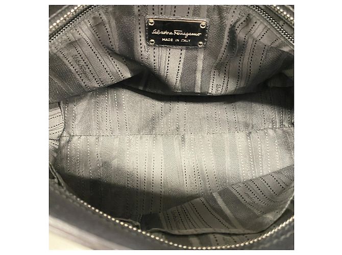 Borsa in pelle Gancini Salvatore Ferragamo Nero - vista 4
