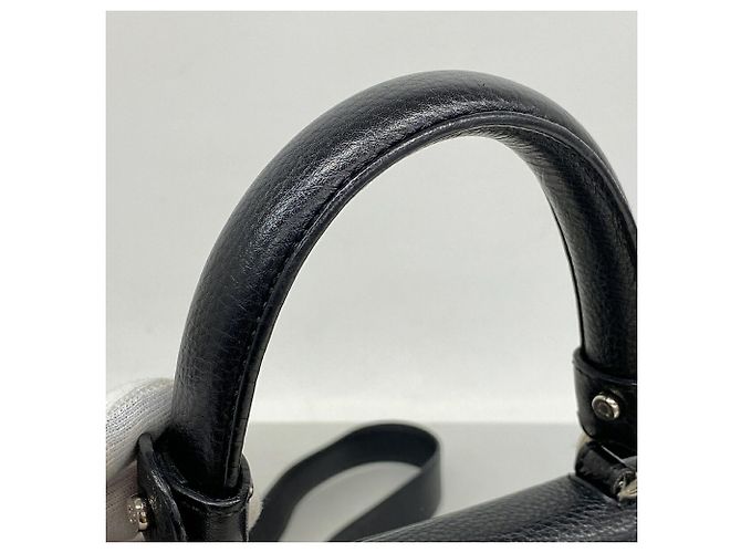 Borsa in pelle Gancini Salvatore Ferragamo Nero - vista 8