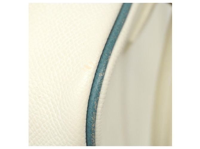Sac à main Hermès Plume 28 Blanc Bleu - vue 11