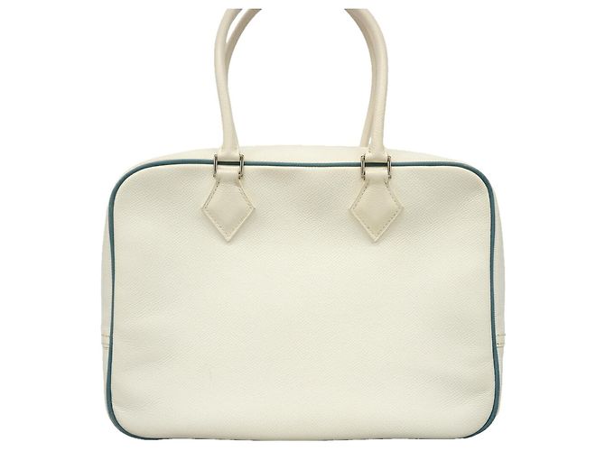 Sac à main Hermès Plume 28 Blanc Bleu - vue 13